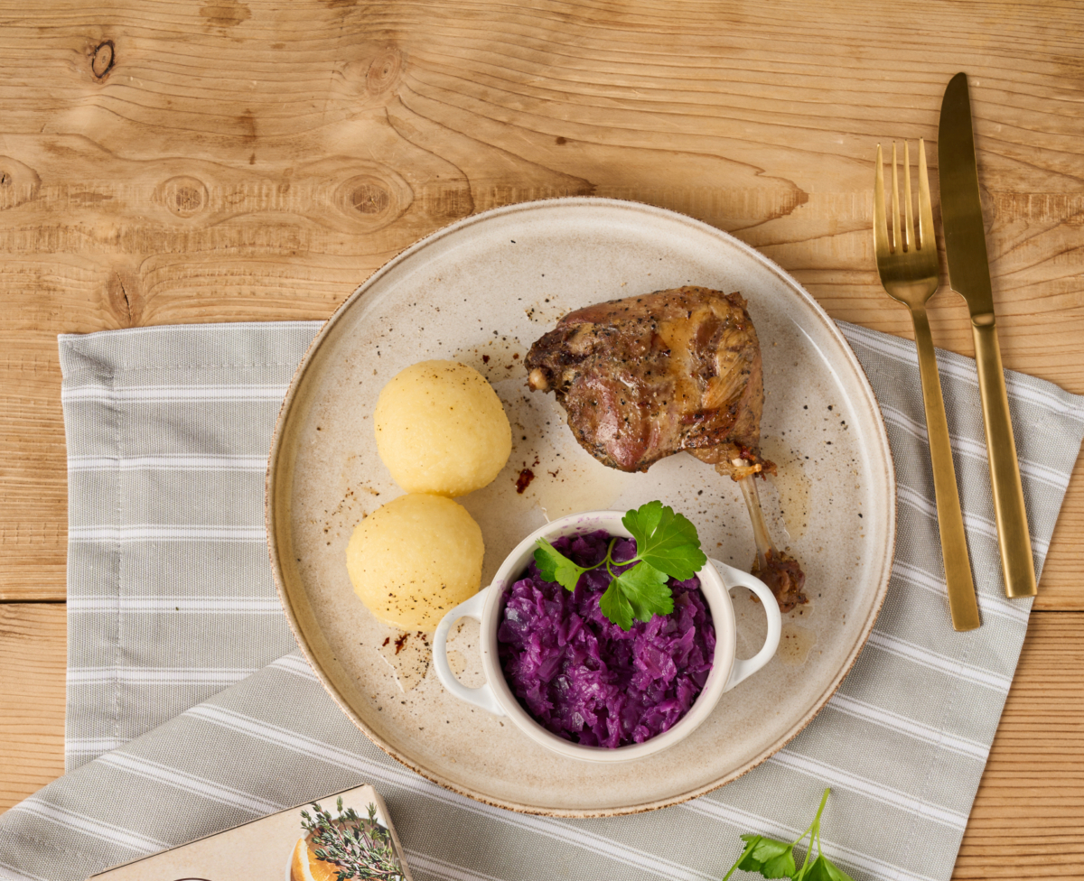 Sous Vide Entenkeule Mit Rotkraut Und Erd Pfelkn Del Rezept Ja